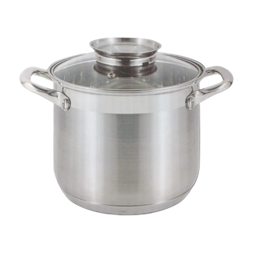 [AD26403] Casserole Pot 3.8L 16x15cm Stainless Steel with Glass Rolux Lid RP-1815
