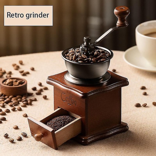 [AD26443] Coffee Grinder 17x8.5cm Wooden HSG-5440