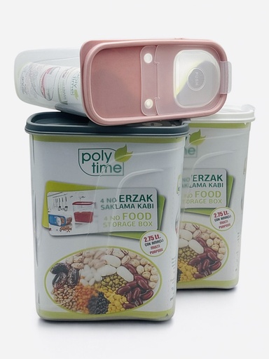 [AD26513] Storage Box 19x9x23.5cm 2.75lt Food Container Plastic With Lid E-393