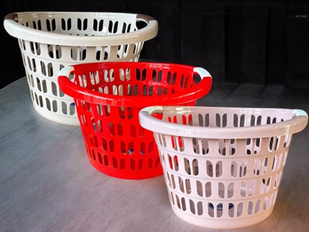 Laundry Basket 33lt Round Plastic E-292