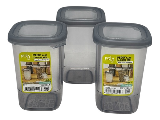 Storage Box 8x8x12cm 0.45lt Spice Container Plastic With Lid BNM-6010