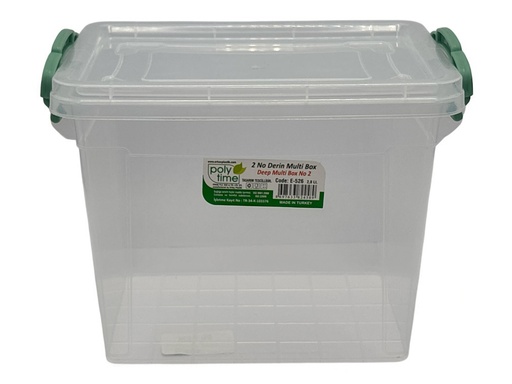 Storage Box 22x15x16cm 2.8lt Deep Multiuse Container Plastic With Lid E-526