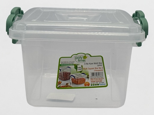 Storage Box 20x20x12cm 2.5lt Deep Multiuse Container Plastic With Lid E-622