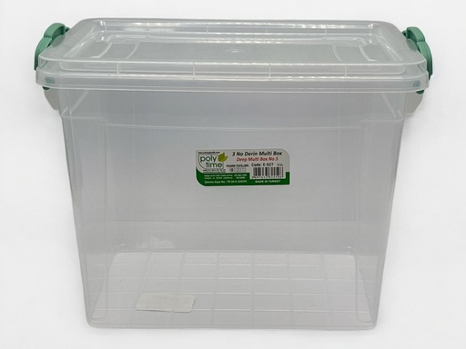 Storage Box 26x17x19cm 5lt Deep Multiuse Container Plastic With Lid E-527