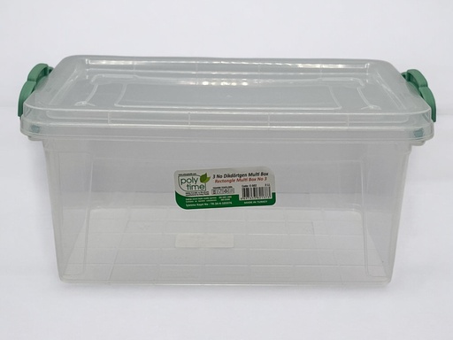 Storage Box 25x17x12cm 3lt Deep Multiuse Container Plastic With Lid E-502