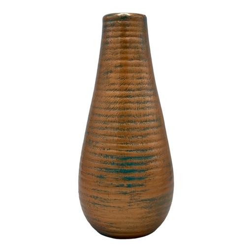 [HD2708] Vase AC 22cm Ribbed Bud-Metallic