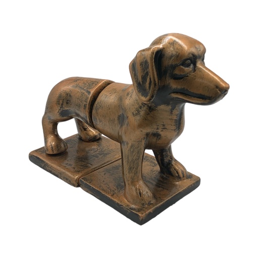 [HD2720] Bookend AC 30x12x22cm Sausage Dog-Metallic