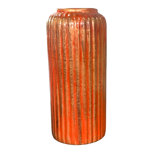 [HD3009] Vase AC 25.5X11Cm Louise Ribbed Bottle Metallic