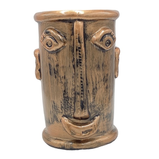 [HD3028] Vase AC 21x13cm MW Face Planter-Metallic