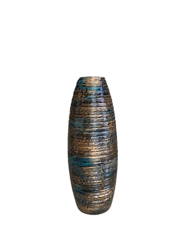 [HD3060] Vase AC 56cm Belly Grooved-Metallic