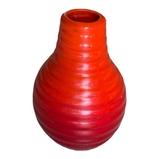 [HD1909] Vase Mcp 14.5X8Cm Ribbed Bud Bottle Metallic