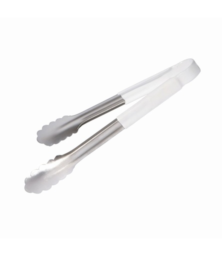 [KG1369|WHITE] Tong 30Cm Stainless Steel With Colour Coded Handles - Kitchen Essentials