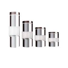 [ST204] Canister Set 4Pc Glass With Steel Decal And Lid Assorted Colours Rhw4030