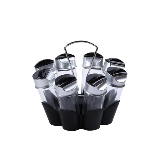 [ST207] Spice Bottle 8Pc On Rotating Stand Te77A