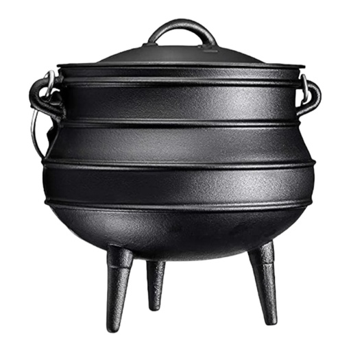 [P712] Pot 3 Leg No.6 Potjie Cast Iron Black