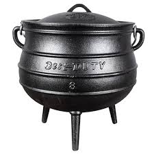 [P713] Pot 3 Leg No.8 Potjie Cast Iron Black