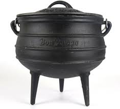 [P715] Pot 3 Leg No.20 Potjie Cast Iron Black