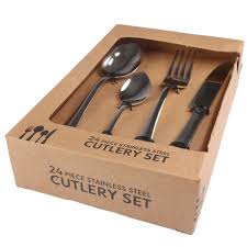 [CT195] Cutlery Set 24pc Stainless Steel Assorted Pattern