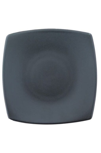 [D2176] Plate 18X18Cm Square Ele Matt Black Continental China