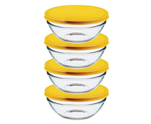 [GL1393] Chefs Bowl And Lid Set Of 4 53543