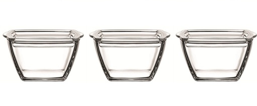 [GL1866-3] Tokio Bowl And Lid 13.5X12.5X9Cm 3Pc Glass