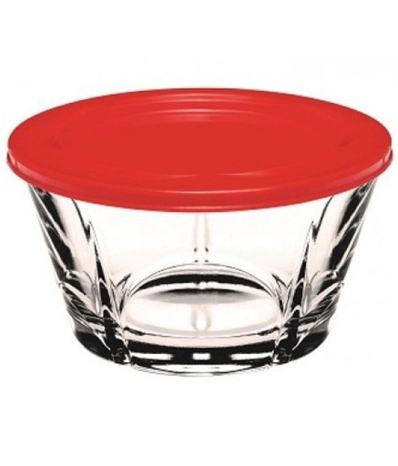 [GL1872] Royal Bowl 6Pc 10X5.5Cm With Red Lids 53043