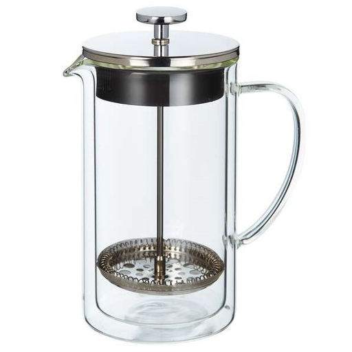 [GL1974] Coffee Plunger 600Ml Double Wall With Stainless Steel Lid Barista 10191