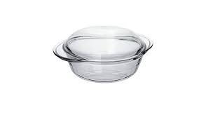 [GL2000] Casserole 3L 36.5X23.1X11Cm Round Glass With Lid Aqua 10383