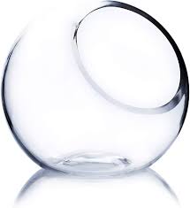 [GL2004] Glass Vase 16X13Cm Round With Slant Mouth 044146/21831