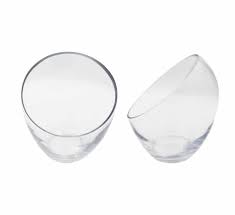 [GL2005] Glass Vase 20X16Cm Round With Slant Mouth 044145/21830