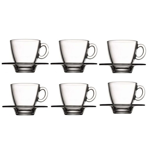 [GL846] Cup & Saucer 215ml 12pc Set Aqua 95040