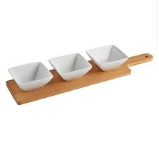 [KG1189] Felli Sqr Bowl Wtih Tray Bamboo 19612