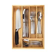 [KG1533] Cutlery Divider 35X26Cm 5 Division Bamboo Eh 5500001155/21060