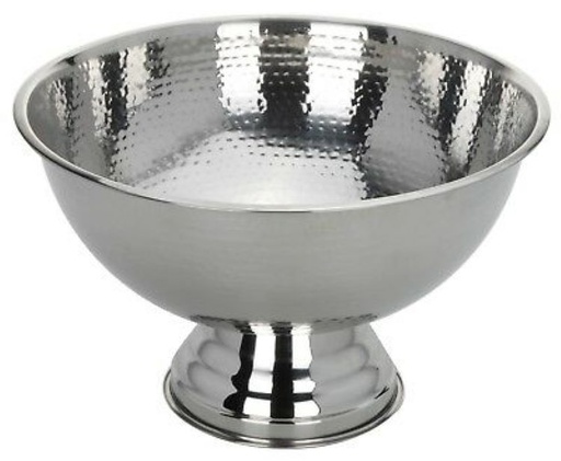 [SS411] Punch Bowl 24X40Cm Ss Hammered 12299