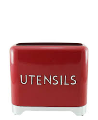 [ST181|REDANDSILVER] Retro Utensil Holder 18X19X9.5Cm