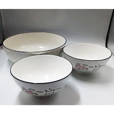 [D2129] Bowl Set 10Cm 3Pc W/Stand 6828