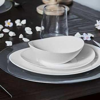 [D1303|1302|1314-4] Dinner Set 12Pc Oval Opal White