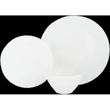 [D1306|1307|1308-4] Dinner Set 12Pc Wave Opal White