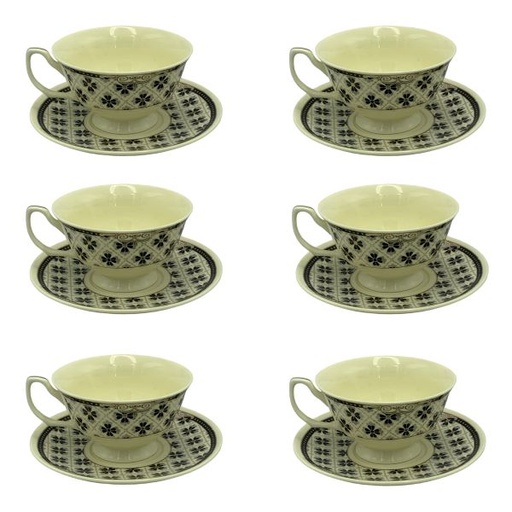 [D1327] Cup And Saucer 12Pc Set Designer Rvt049