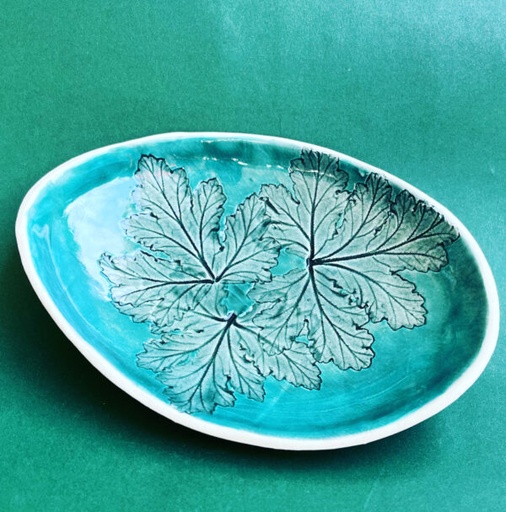 [D1351] Bowl 11X4.5Cm Leaves Rvt463