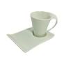 [D1352] Cup And Saucer Emb Wave Col Rvt446