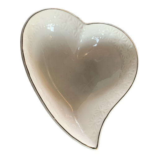 [D1354] Bowl 12X10Cm Heart W/Gold Rim Rvt67