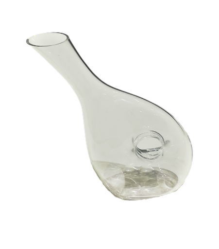 [GL1639] Decanter 30Cm Slant W/Hole Clear Rvt008