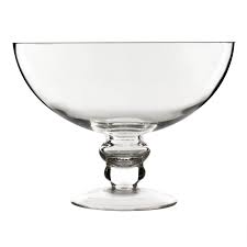 [GL1704] Glass Vase 29X18Cm Footed Bowl Rvt377