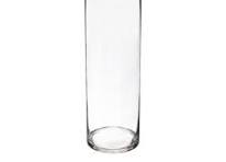 [GL1747] Glass Vase 30X10Cm Cyl Gold/Silv Band Rvt517