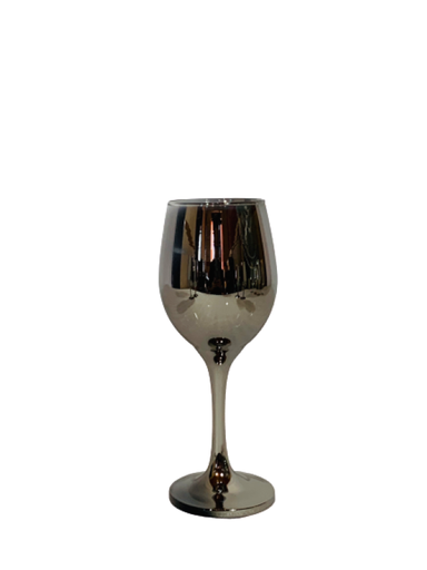 [GL1795] Wine Goblet 310Ml 6Pc Silver Rvt015