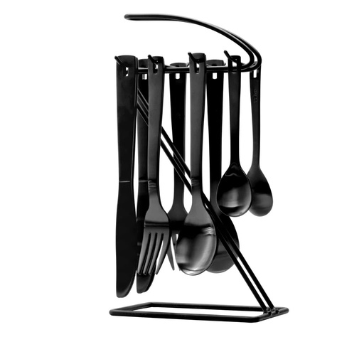 [CT856] Cutlery Set 16Pc Daily Matt Black – St. James - 72157