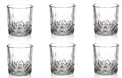 [GL1904] Whisky Tumbler 225Ml 6Pc Cut-Glass Rvt625