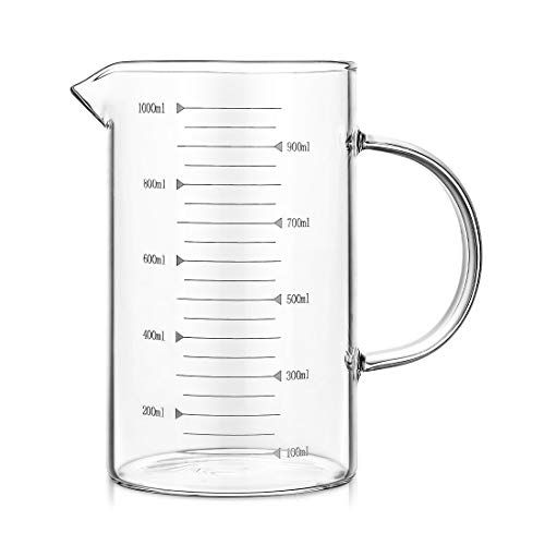 [GL1940] Jug 1L Borisilicate Glass With Measurements