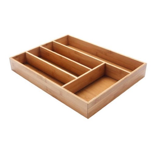 [KG1463] Cutlery Divider 38X28X4.5Cm 5 Division Bamboo